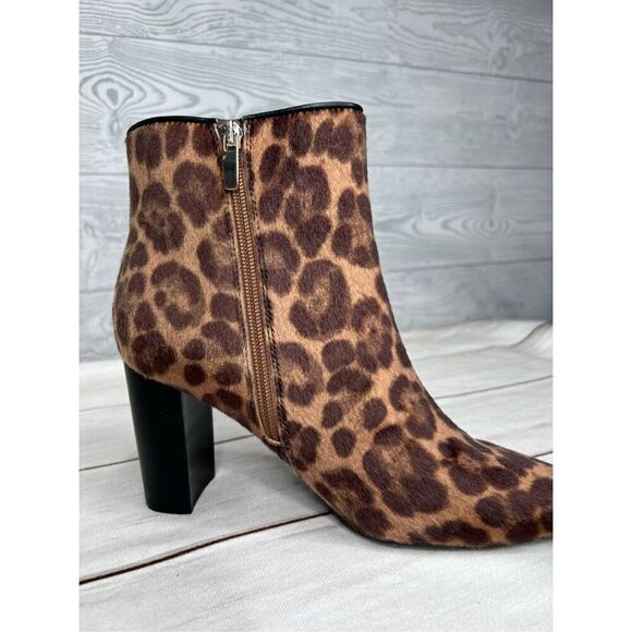 Nine West Womens  Faux Fur animal print   Ankle Boots Brown size 8 - Picture 5 of 9